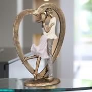 Ocala Polyresin Couple In Heart Sculpture In Gold