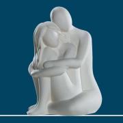 Moline Ceramics Couple Cuddling Cream Sculpture In White