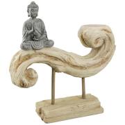 Ocala Polyresin Tealighth Buddha Sculpture In Grey