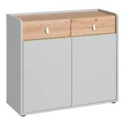 Varna Wooden Sideboard With 2 Doors 2 Drawers In Pearl Grey