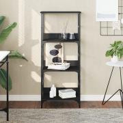 Izola Wooden Bookshelf With 3 Compartments In Black