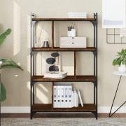 Irving Wooden Bookcase With 4-Tier In Brown Oak