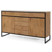 Lorain Wooden Sideboard With 2 Doors 7 Drawers In Lancelot Oak