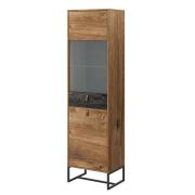 Durham Wooden Display Cabinet Tall With 2 Doors In Ribbeck Oak