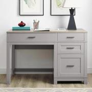 Cameron Wooden Lift Top Laptop Desk In Grey And Oak