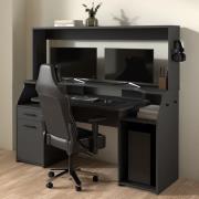 Frosk Wooden Gaming Desk With 1 Door 1 Drawer In Black