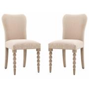 Arta Natural Fabric Dining Chairs In Pair