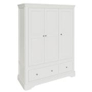 Macon Wooden Wardrobe With 3 Doors 2 Drawers In White