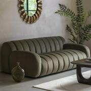 Caen Fabric 3 Seater Sofa In Moss Green