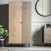 Helena Wooden Wardrobe With 2 Doors In Natural