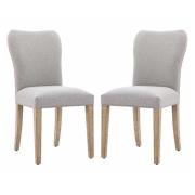 Valletta Natural Fabric Dining Chairs In Pair