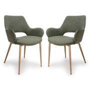 Sanremo Sage Fabric Dining Chairs In Pair