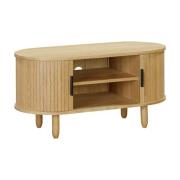 Vevey Wooden TV Stand With 2 Doors In Natural Oak