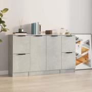 Krefeld Wooden Sideboard With 6 Doors In Concrete Effect