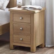 Merritt Wooden Bedside Cabinet With 3 Drawers In Limed Oak