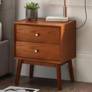 Layton Wooden Bedside Cabinet With 2 Drawers In Cherry