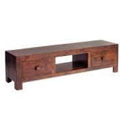 Tivat Mango Wood TV Stand Wide In Dark Mahogany