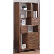 Monza Acacia Wood Tall Bookcase In Walnut