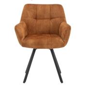 Jordan Fabric Dining Chair In Rust With Metal Frame