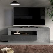 Felton Wooden TV Stand 1 Door 1 Drawer In Concrete Lead Grey