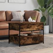 Chester Wooden Coffee Table Small With 2 Drawers In Smoked Oak