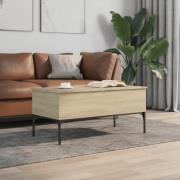 Ramsey Wooden Coffee Table With Metal Frame In Sonoma Oak