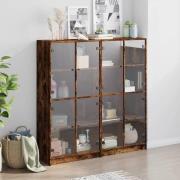 Penrith Wooden Bookcase With 16 Shelves In Smoked Oak