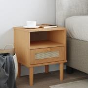 Fenland Wooden Bedside Cabinet With 1 Door In Brown