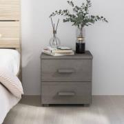 Hull Wooden Bedside Cabinet With 2 Drawers In Light Grey