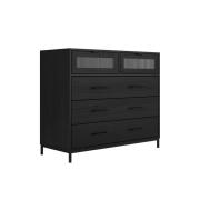 Edison Wooden Chest Of 5 Drawers In Matte Black