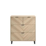 Stockholm Wooden Chest Of 4 Drawers In Sonoma Oak