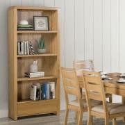 Camber Wooden Bookcase With 1 Drawer In Waxed Oak