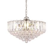 Fargo 6 Lights Crystal Droplets Pendant Light In Chrome