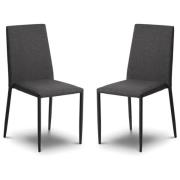 Jarrell Grey Fabric Dining Chairs In Pair