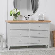 Elkin Wooden Chest Of 6 Drawers In Grey And Oak