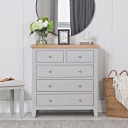 Elkin Wooden Chest Of 5 Drawers In Grey And Oak