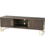 Bonita Wooden TV Stand With 2 Doors In Dark Brown