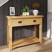 Concan Wooden Console Table With 2 Drawers In Oak