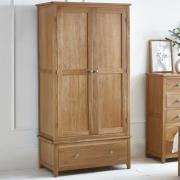 Macon Wooden Wardrobe With 2 Doors 1 Drawer In Oak