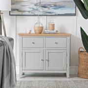 Elkin Wooden Sideboard With 2 Doors 2 Drawers In Oak And Grey