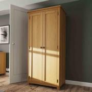 Rosemont Wooden Wardrobe With 2 Doors In Rustic Oak