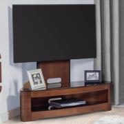 Curved Wooden Cantilever TV Stand In Walnut Veneer