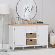 Elkin Wooden Sideboard With 2 Doors In Oak And White