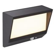 Solar LED Polycarbonate Outdoor Wall Light Vertical In Black