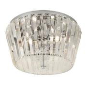 Taira 3 Light Crystal Glass Ceiling Flush Light In Chrome