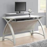 Cohen Curve Computer Desk In Black Glass And Grey Ash