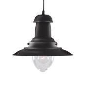 Fisherman Glass Shade Pendant Light In Black