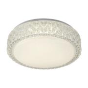 Leo LED Flush Ceiling Light In White And Clear