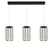 Circolo LED 3 Light Cage Bar Pendant Light In Black And White