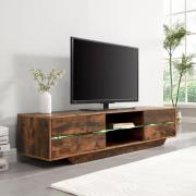 Sienna Wooden TV Stand In Rustic Oak With Multi LED Lighting